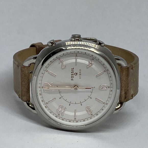 Fossil FTW1200 Women's Sand Leather Silver Analog Dial Hybrid Smartwatch CM541 - Picture 7 of 12